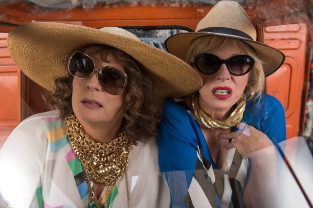 Jennifer Saunders as "Edina" and Joanna Lumley as "Patsy" in the film ABSOLUTELY FABULOUS: THE MOVIE. Photo by David Appleby. © 2016 Twentieth Century Fox Film Corporation All Rights Reserved
